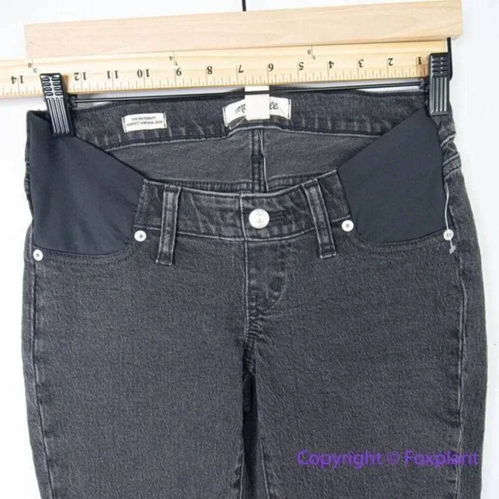 NEW Madewell‎ Maternity Side-Panel Perfect Vintage Jeans in Lunar Wash, 24 - Picture 5 of 15